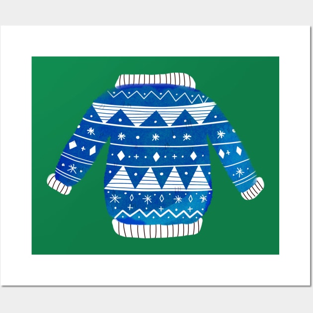 Cute kids Christmas Sweater Wall Art by bruxamagica